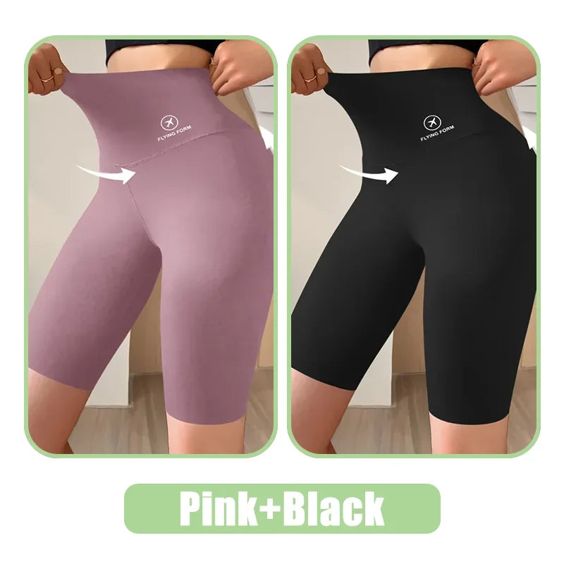 Women's High-Waist Gym Shorts — Quick-Dry Yoga & Cycling