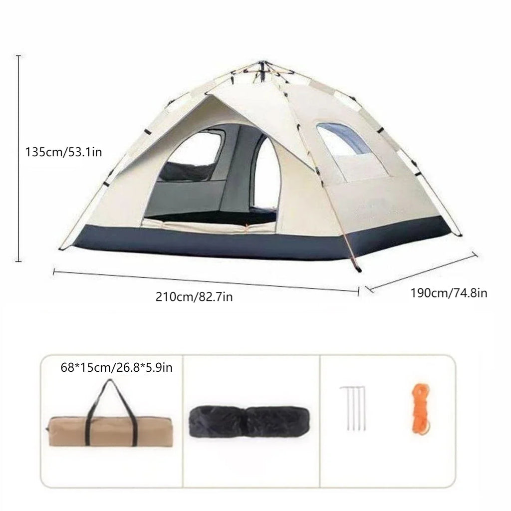 Pakicetus Outdoor Sunshade Camping Tent With Two Doors And Windows - 3Sons Sports & Fitness