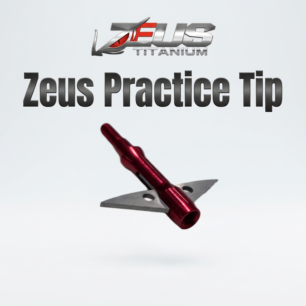 ZEUS TITANIUM  BROADHEADS (3 PACK) PLUS PRACTICE HEAD-COMES WITH BOTH 100/125 GR TIPS - 3Sons Sports & Fitness