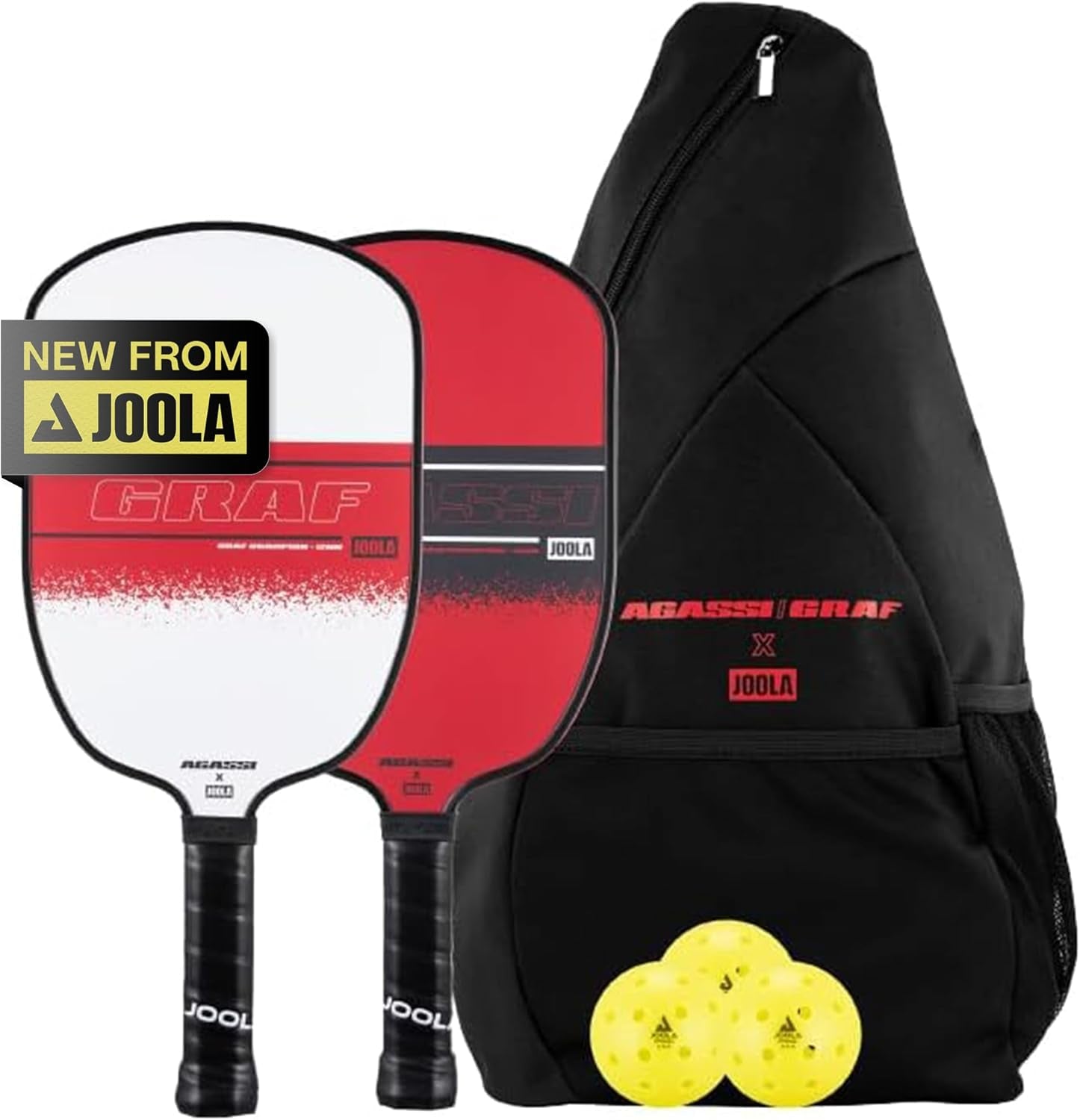 JOOLA GRAF Edge 16Mm Pickleball Paddle - Carbon Fiber Pickleball Racket for Increased Spin & Control - Agassi Shape for Power & Precision - UPA-A Certified - USAP Approved - NFC Chip Enabled