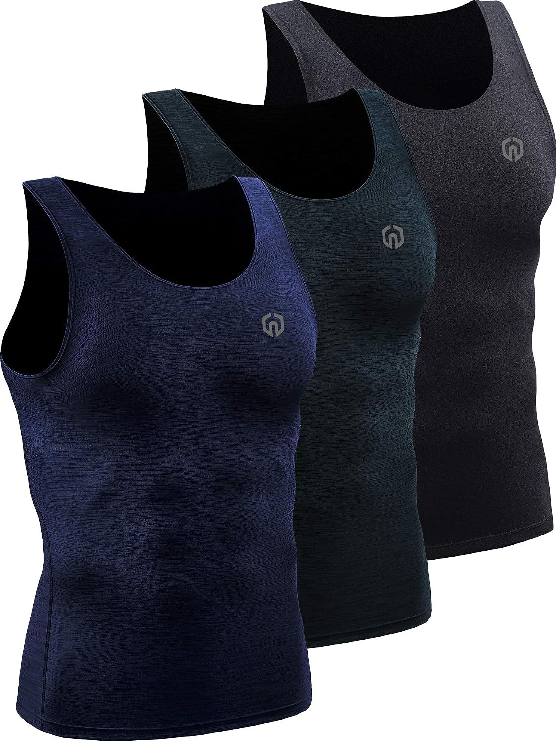 NELEUS Men'S 3 Pack Athletic Compression under Base Layer Sport Tank Top