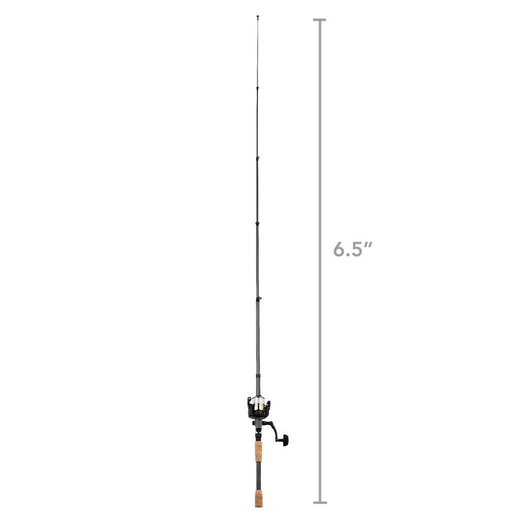 (3 Pack) Ozark Trail Composite Telescopic Fishing Rod and Reel Combo with Baits for Adults, Teens, and Kids, 6' 6", Gray