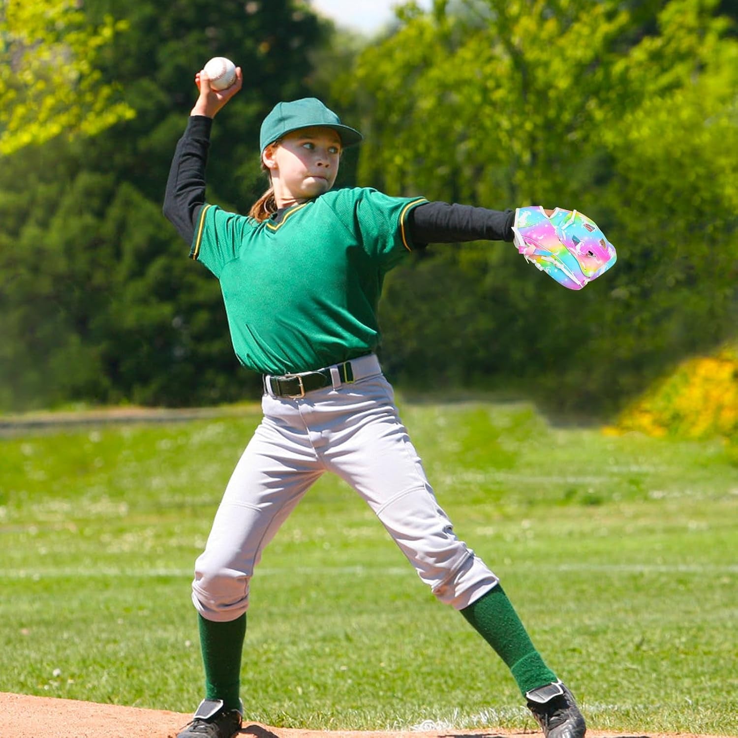 Kids Baseball Glove,Softball Gloves,Baseball Softball Mitt for Kids Girls Toddlers, Tee Ball Glove for Training and Beginner Play, Left Hand Glove, Right Hand Throw
