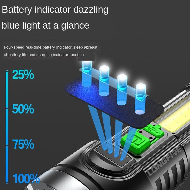 Adjustable Rechargeable Strong Mini Pocket Sized Flashlight LED Multifunctional High Lumen Light Ultra-bright Portable Flashlights Outdoor Waterproof Flashlight For Running Walking - 3Sons Sports & Fitness