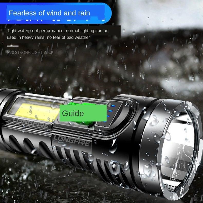 Adjustable Rechargeable Strong Mini Pocket Sized Flashlight LED Multifunctional High Lumen Light Ultra-bright Portable Flashlights Outdoor Waterproof Flashlight For Running Walking - 3Sons Sports & Fitness