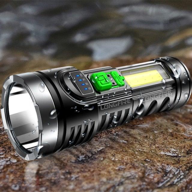 Adjustable Rechargeable Strong Mini Pocket Sized Flashlight LED Multifunctional High Lumen Light Ultra-bright Portable Flashlights Outdoor Waterproof Flashlight For Running Walking - 3Sons Sports & Fitness