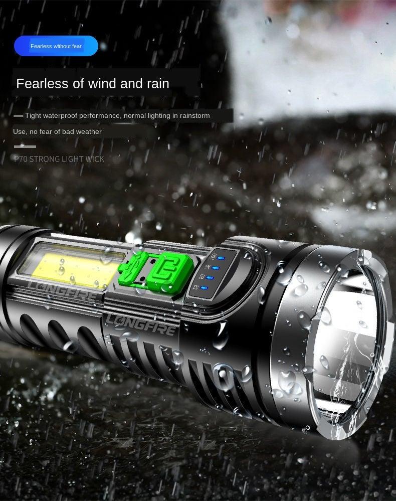 Adjustable Rechargeable Strong Mini Pocket Sized Flashlight LED Multifunctional High Lumen Light Ultra-bright Portable Flashlights Outdoor Waterproof Flashlight For Running Walking - 3Sons Sports & Fitness