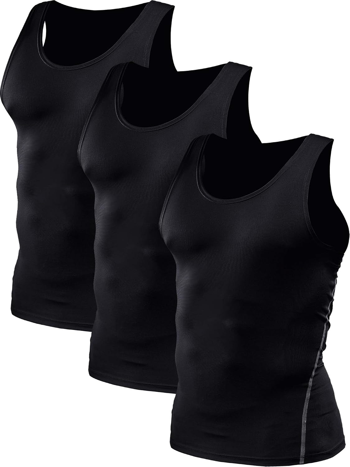 NELEUS Men'S 3 Pack Athletic Compression under Base Layer Sport Tank Top