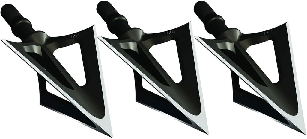 G5 Montec CS Archery Hunting Durable Sharp Fixed Blades Carbon Steel 100 Grain 1 1/16" Cutting Diameter Screw-In Broadheads for Bow Arrows - Pack of 3