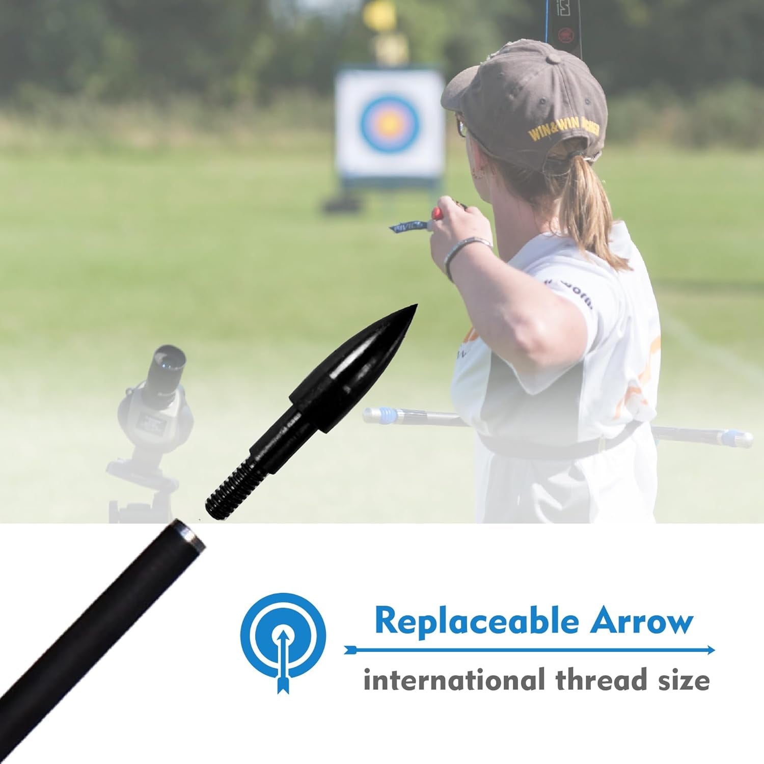 12Pcs Archery Arrow Tips 100/125/150/200 Grain Field Tips 5/16 Inch Screw in Bullet Points , Archery Target Crossbow Practice Tip for Arrow Recurve Bow Compound Bow, Hunting Bow Arrow Target Practice