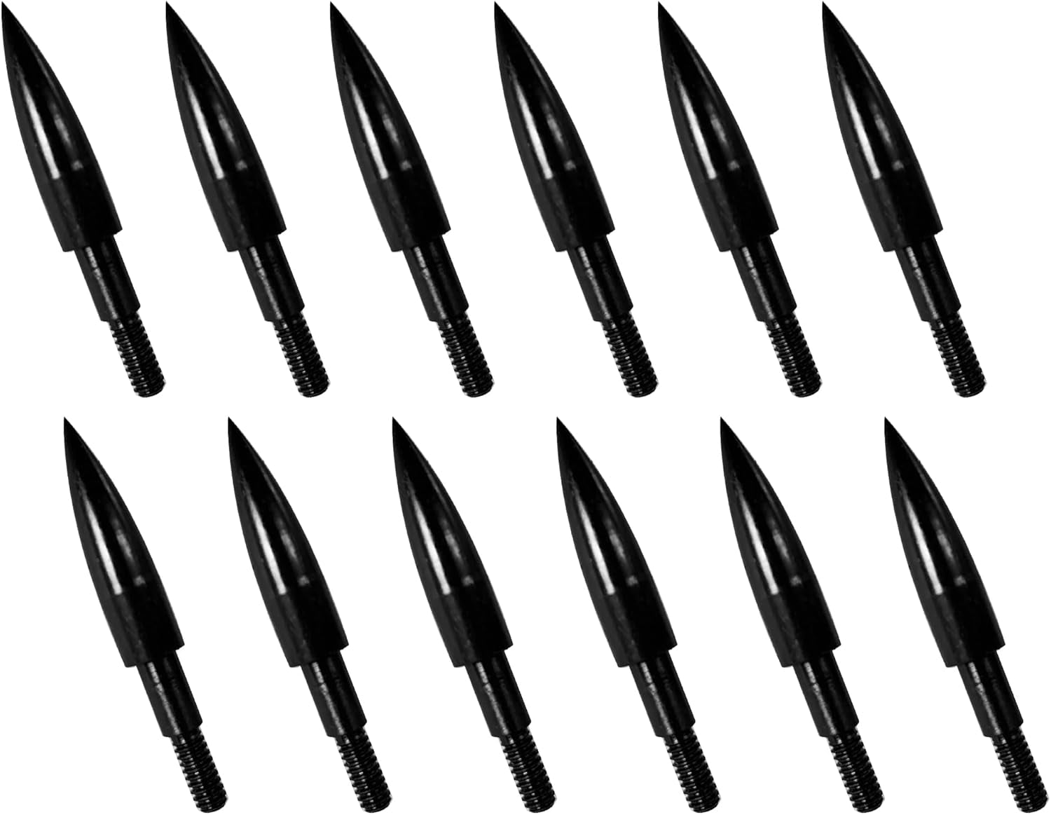 12Pcs Archery Arrow Tips 100/125/150/200 Grain Field Tips 5/16 Inch Screw in Bullet Points , Archery Target Crossbow Practice Tip for Arrow Recurve Bow Compound Bow, Hunting Bow Arrow Target Practice