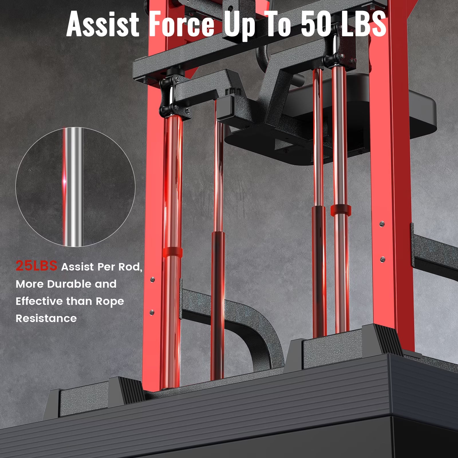 HASIMAN Power Tower Pull up Bar Dip Station with Resistance Assisted Pad Multi-Function Adjustable Height Home Gym Strength Training Fitness Workout Equipment 480 LBS