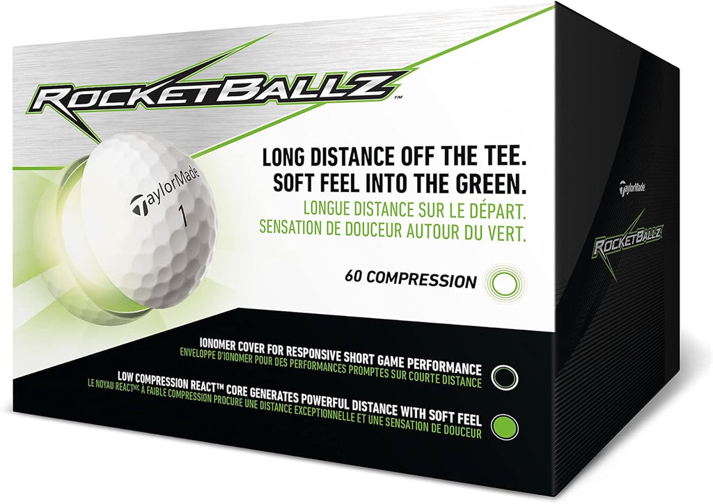 Taylormade Golf Rocketballz 36 Ball Pack & Pride Professional Tee System 75 Count, White