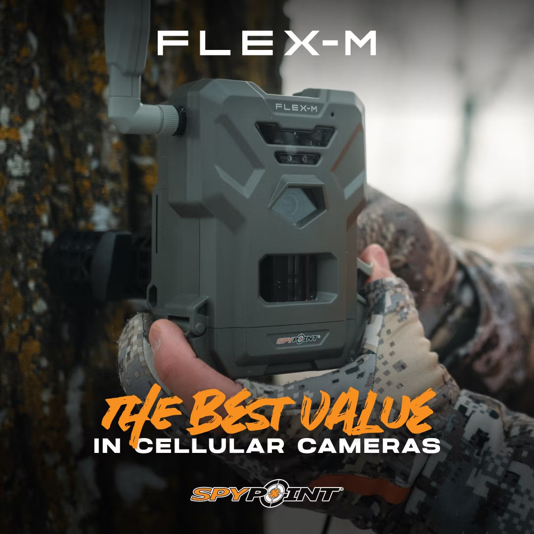 SPYPOINT Flex-M Cellular Trail Camera, 28MP Photos, 720P Video with Sound, Night Vision, Motion Activated, Dual-Sim LTE, 1 Pack