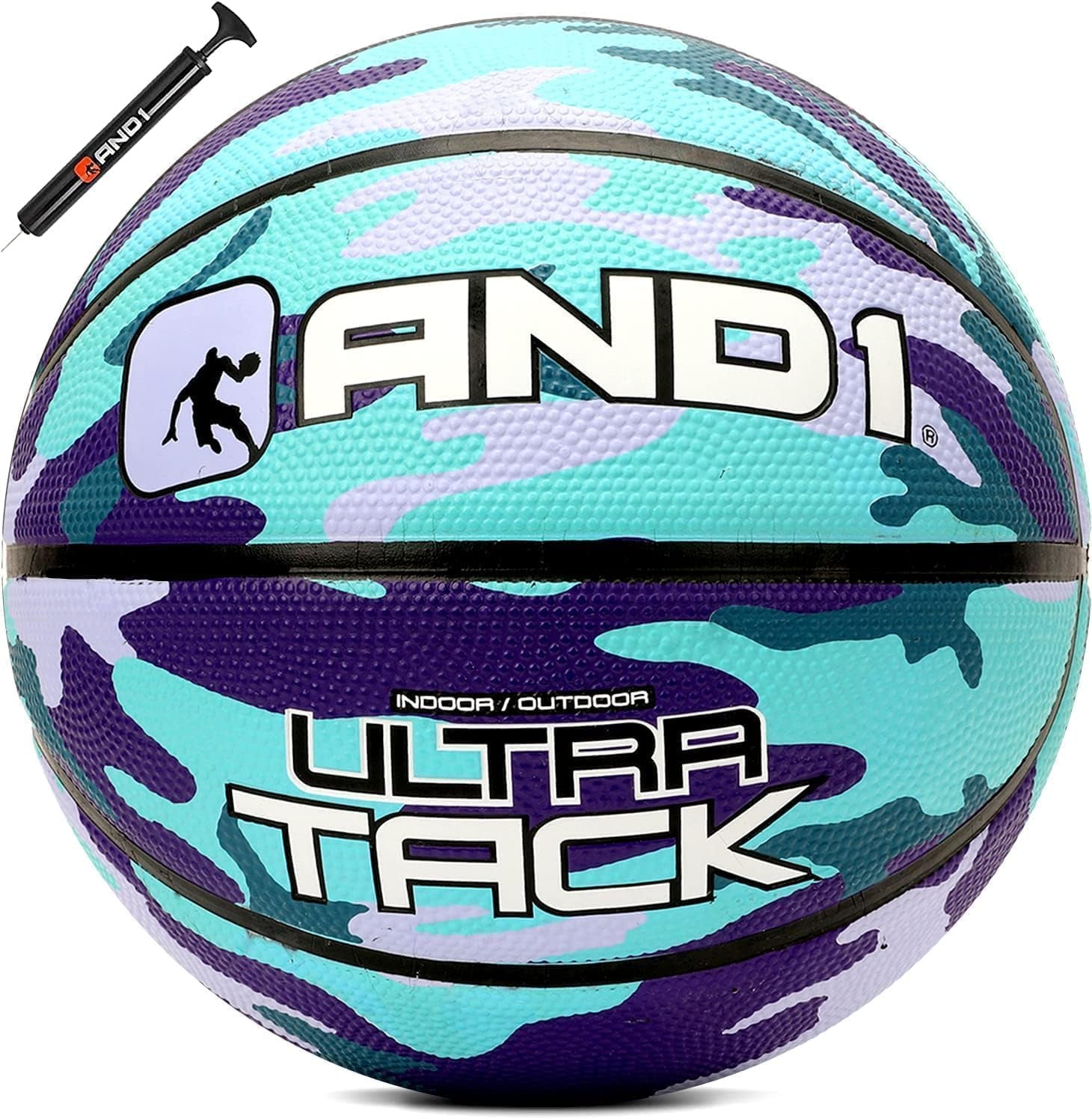 AND1 Rubber Basketball: Official Regulation Size 7 (29.5 Inches) - Deep Channel Construction Streetball, Made for Indoor Outdoor Basketball Games