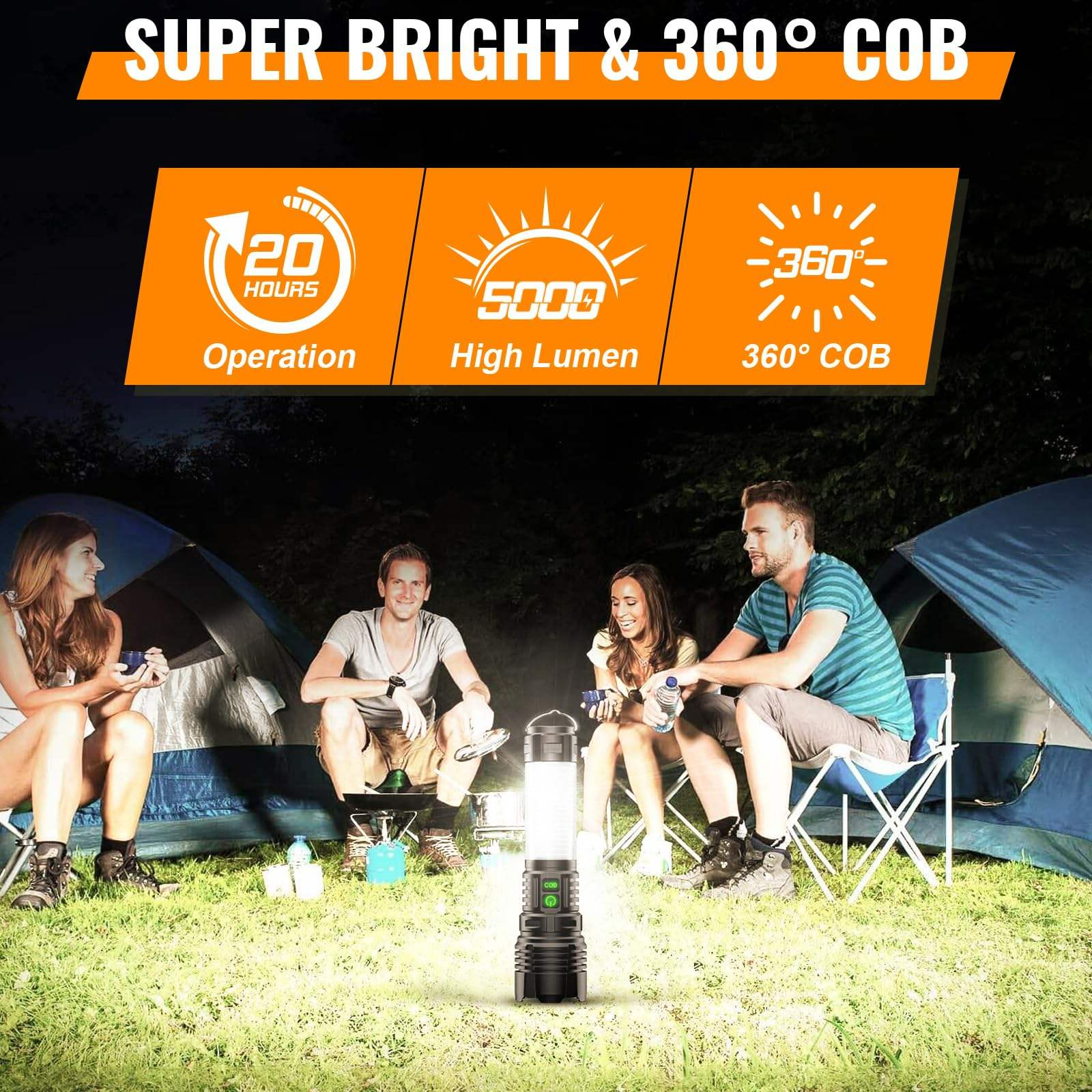Powerlite 3 in 1 Rechargeable Flashlight - 3Sons Sports & Fitness