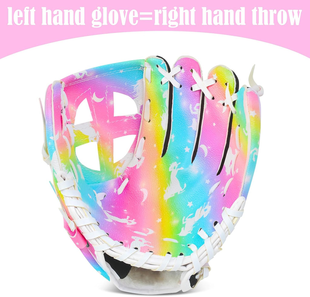 Kids Baseball Glove,Softball Gloves,Baseball Softball Mitt for Kids Girls Toddlers, Tee Ball Glove for Training and Beginner Play, Left Hand Glove, Right Hand Throw