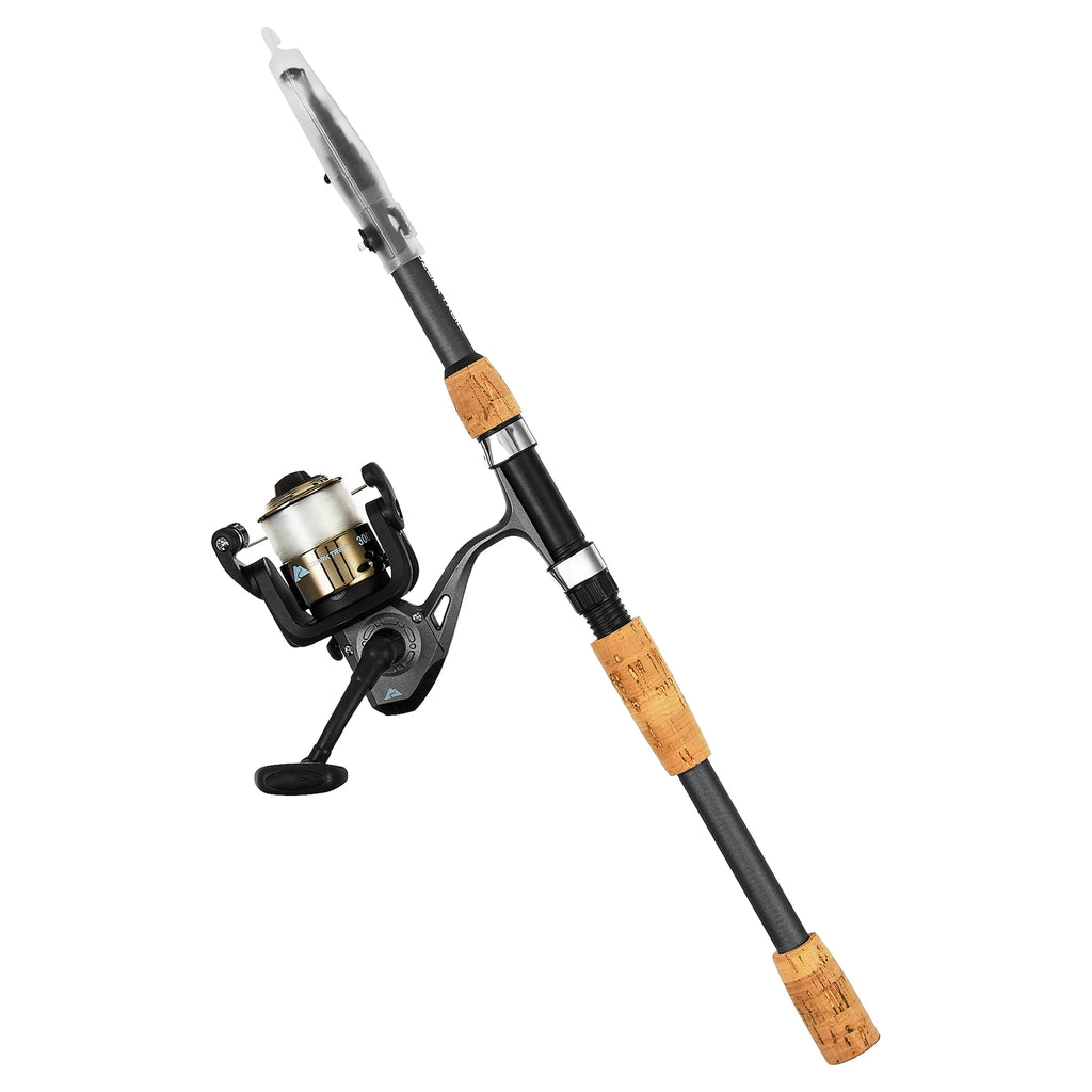 (3 Pack) Ozark Trail Composite Telescopic Fishing Rod and Reel Combo with Baits for Adults, Teens, and Kids, 6' 6", Gray