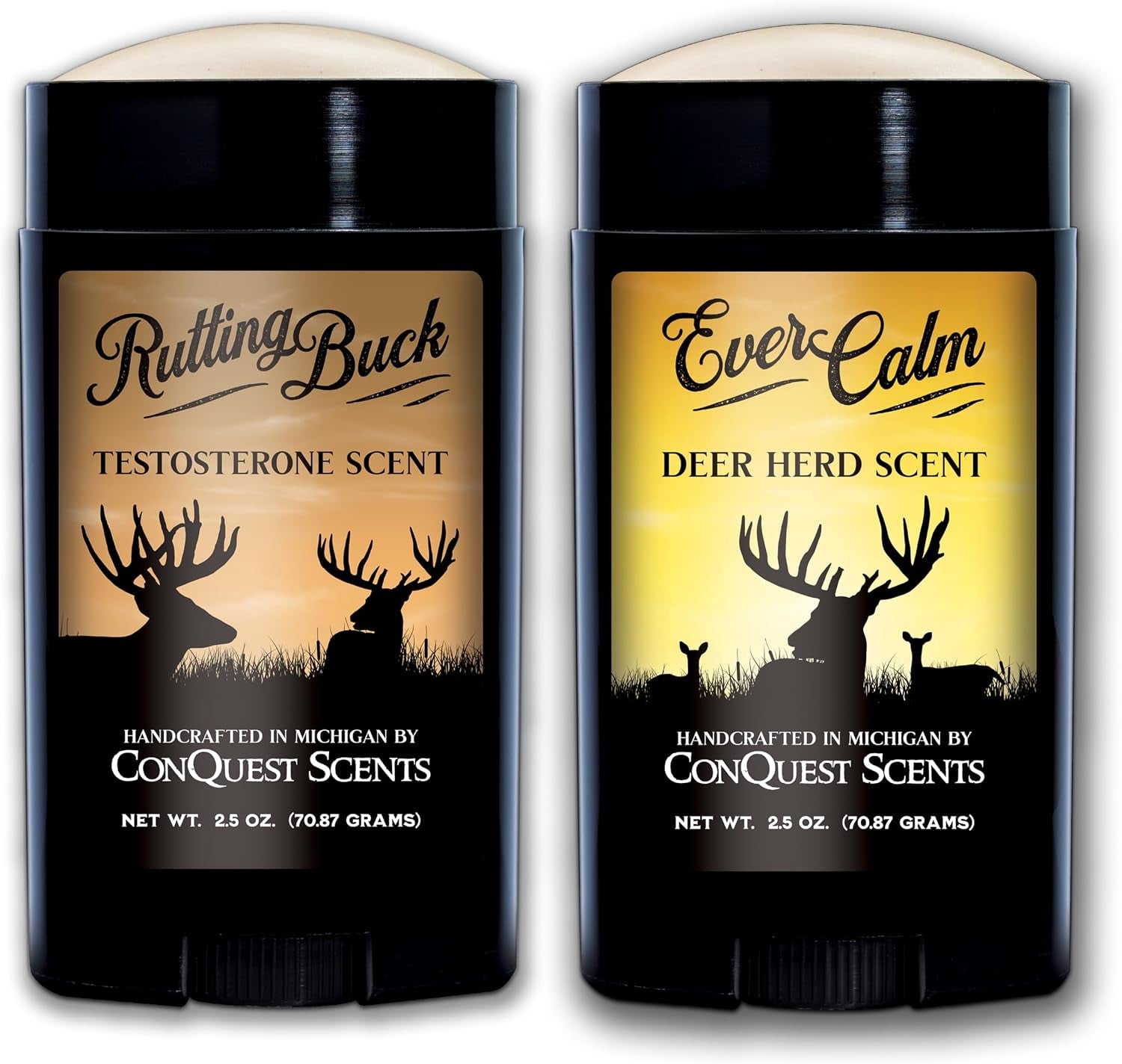 Conquest Scents Ruttingbuck Package – Ruttingbuck & Evercalm Deer Herd Scent Stick, Deer Attractant & Calming Scent, All-Season Hunting Wax Sticks, 2.5 Oz