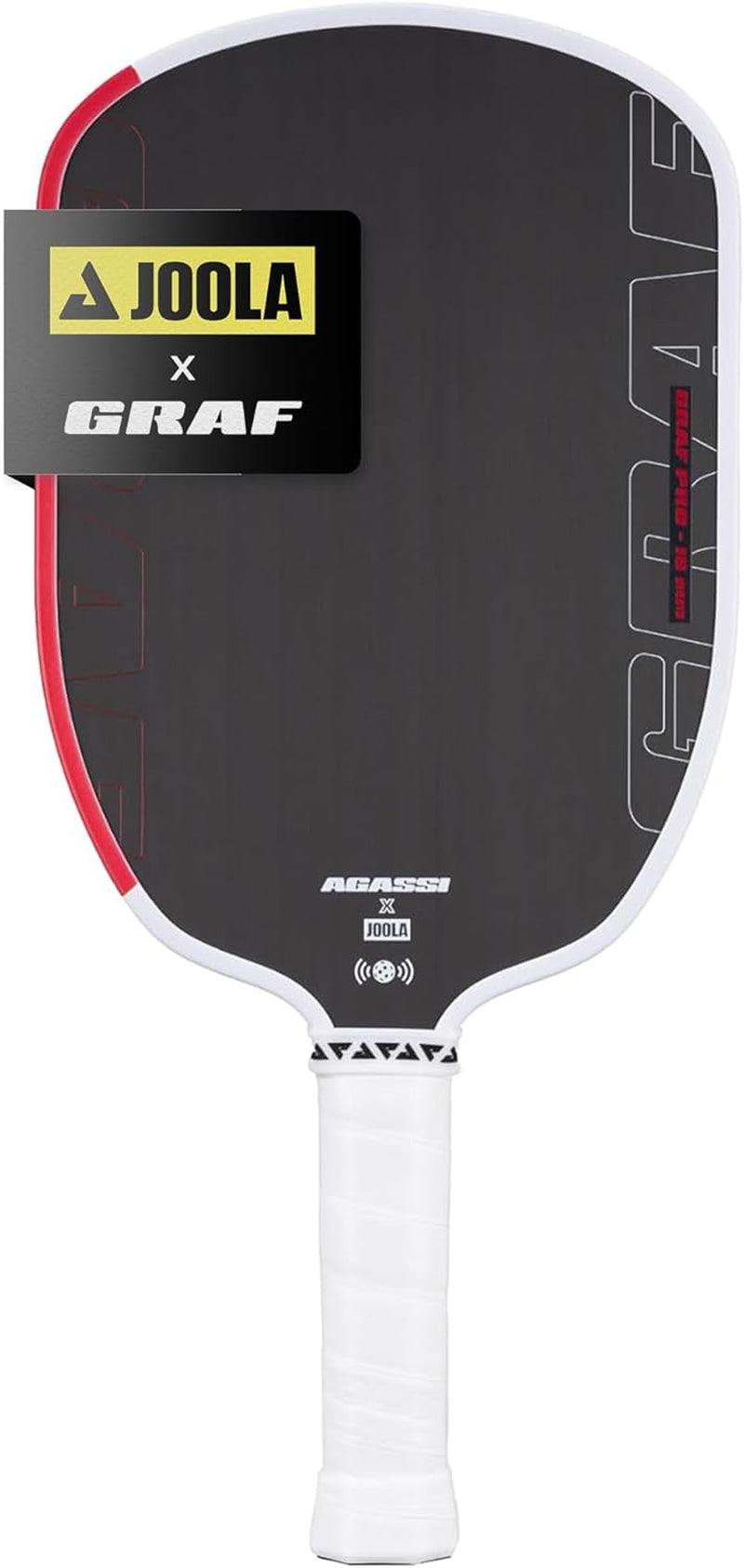 JOOLA GRAF Edge 16Mm Pickleball Paddle - Carbon Fiber Pickleball Racket for Increased Spin & Control - Agassi Shape for Power & Precision - UPA-A Certified - USAP Approved - NFC Chip Enabled