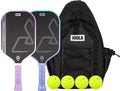JOOLA Heat Vision Pickleball Paddles Set of 2 - Includes: 2 Pickleball Paddles, 4 Balls & Sling Bag - Lightweight USAPA Approved Carbon Fiber Paddle, Heat-Pressed Handle for Extra Stability, NFC Chip