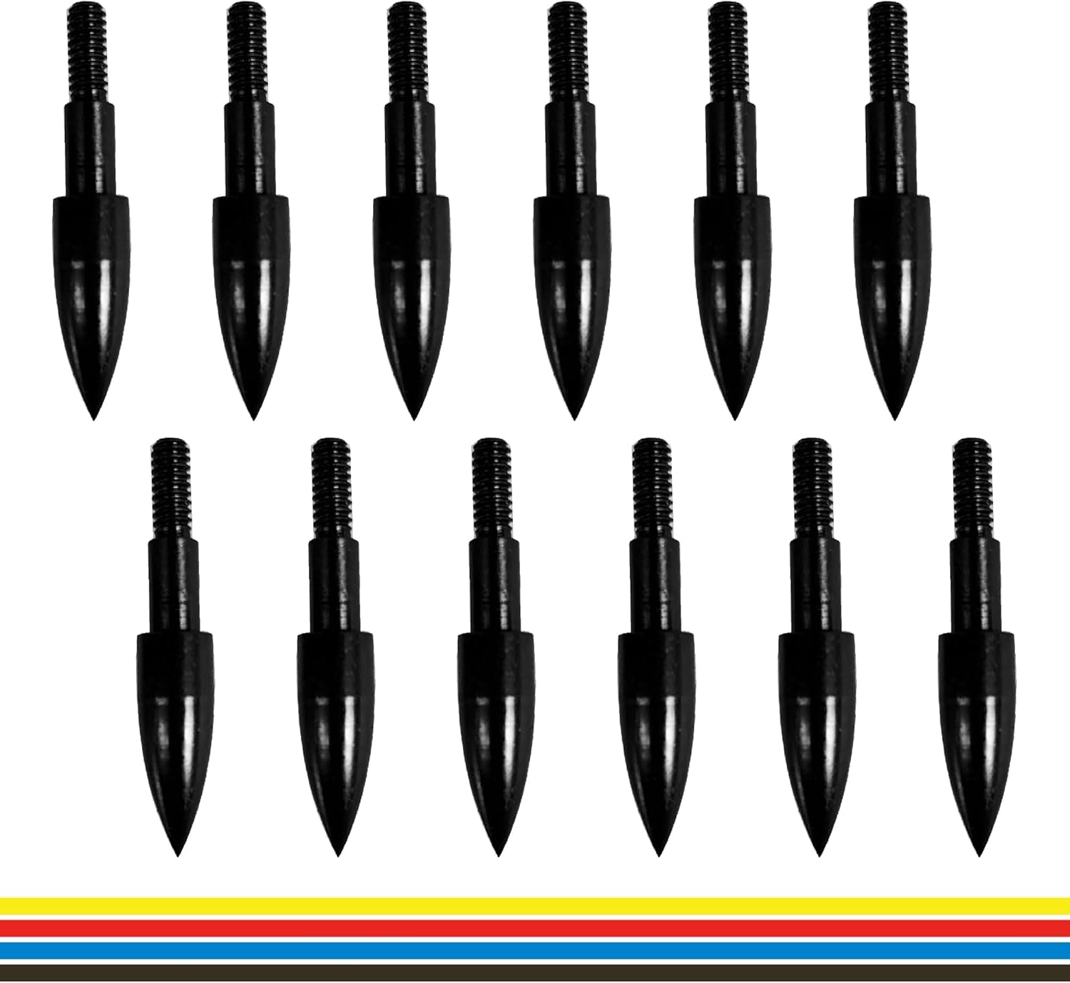 12Pcs Archery Arrow Tips 100/125/150/200 Grain Field Tips 5/16 Inch Screw in Bullet Points , Archery Target Crossbow Practice Tip for Arrow Recurve Bow Compound Bow, Hunting Bow Arrow Target Practice