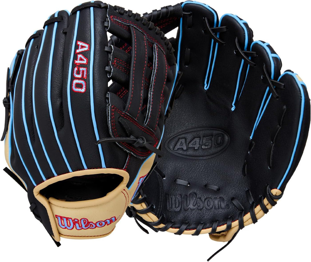 Wilson | A450 | Adult + Youth Baseball Glove + Mitt | Sizes 10.75" - 12" | Right + Left Hand Throw | Multiple Styles