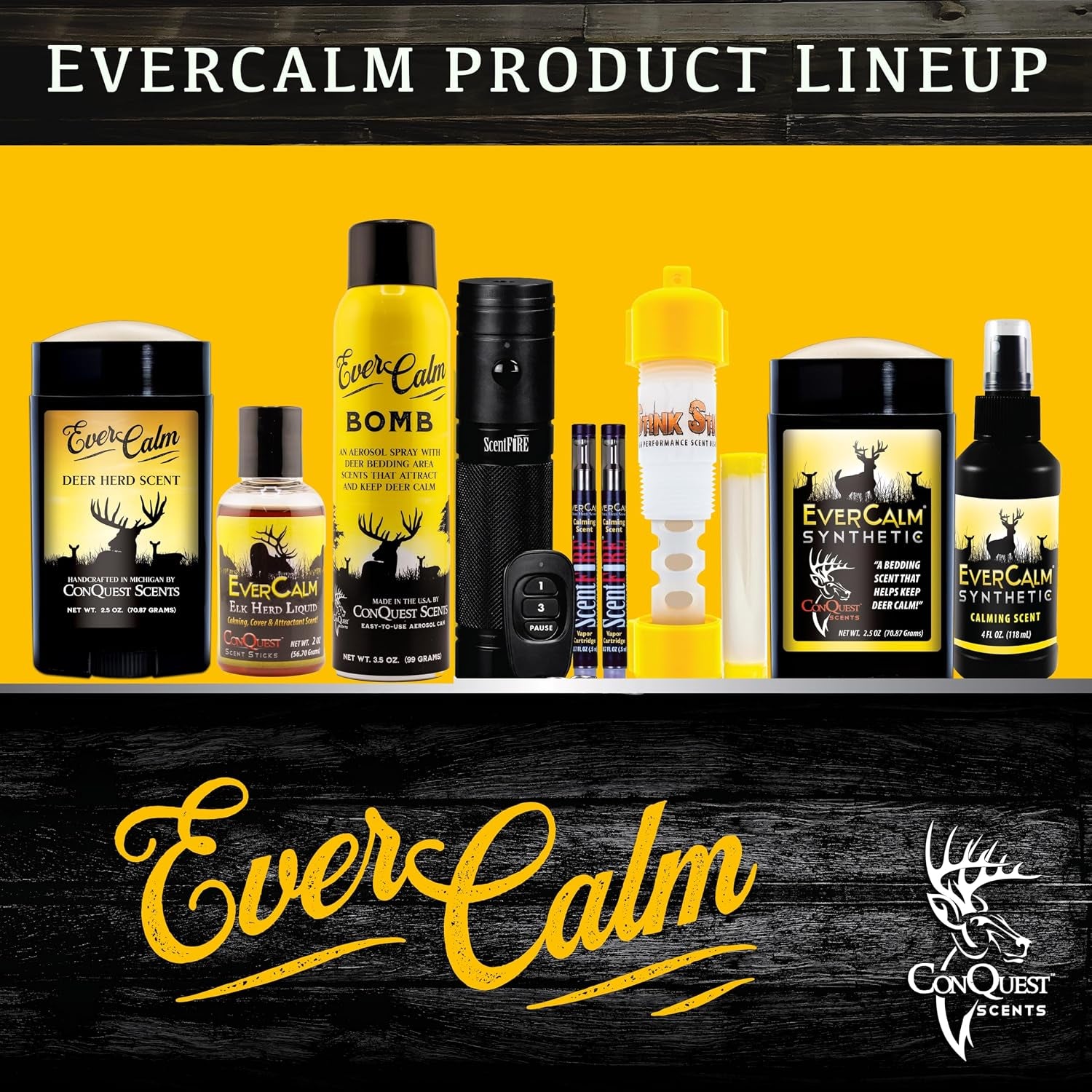 Conquest Scents Evercalm Deer Herd Scent Scent Original Formula – Deer Attractant & Calming Scent – All-Season Effectiveness Deer Hunting Scents
