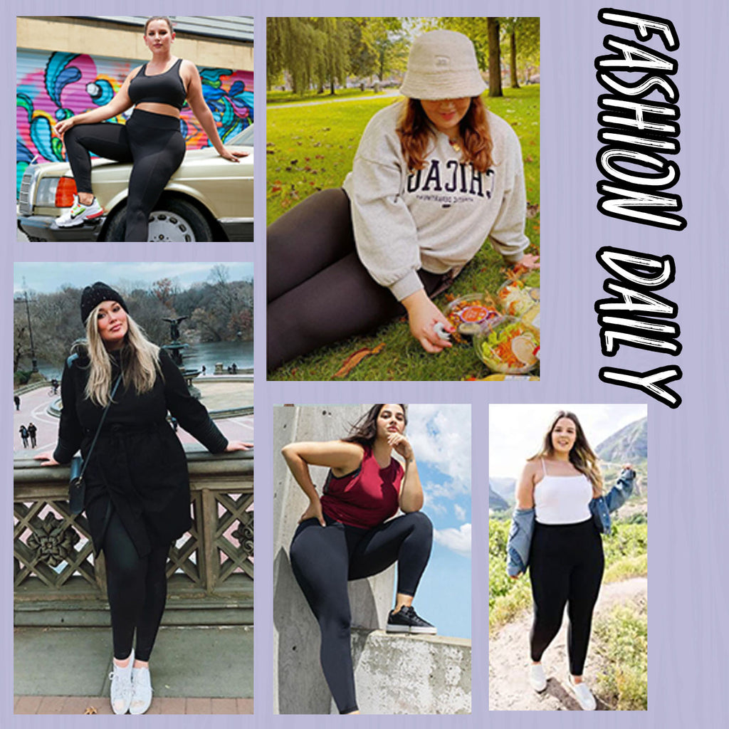 Nausy Women'S High Waist Yoga Pants with Pockets plus Size Leggings Tummy Control Workout Yoga Leggings