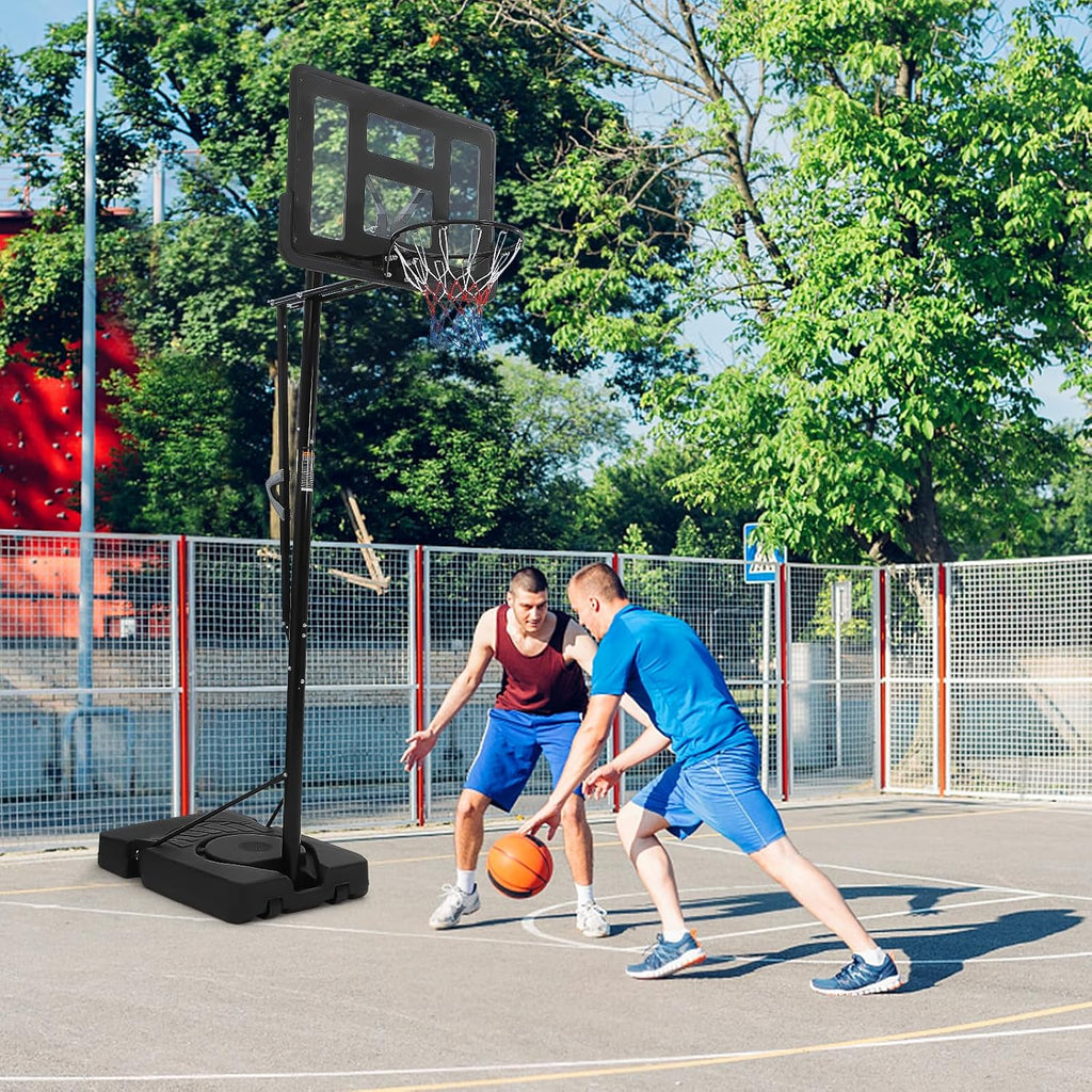 Portable Basketball Hoop Outdoor, 4.9-10FT Height Adjustable Basketball Hoop Goal System with 44 Inch Shatterproof Backboard, Sturdy Base,Ideal for Youth/Teens/Adults Indoor Outdoor 3+