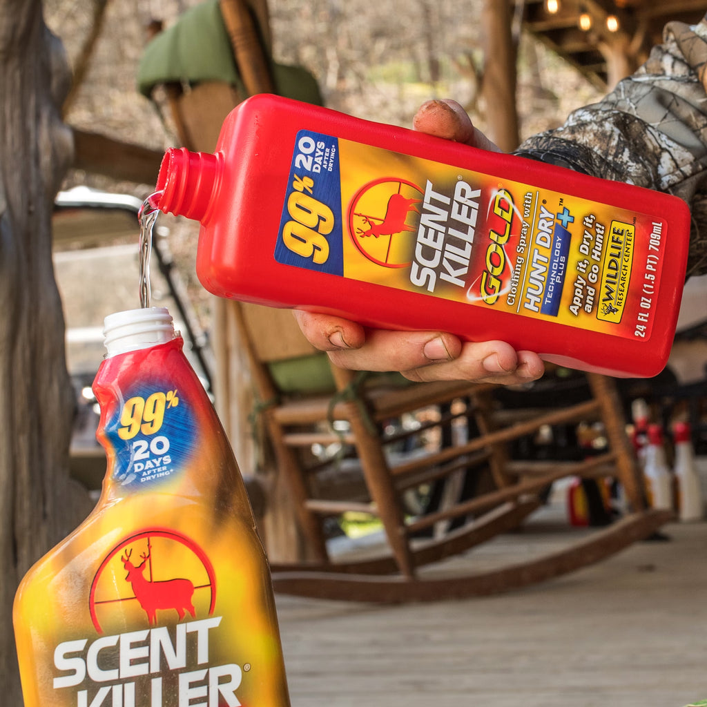 Wildlife Research Center Scent Killer Gold Spray & Refill (48 FL OZ) – Hunting Scent Elimination Combo