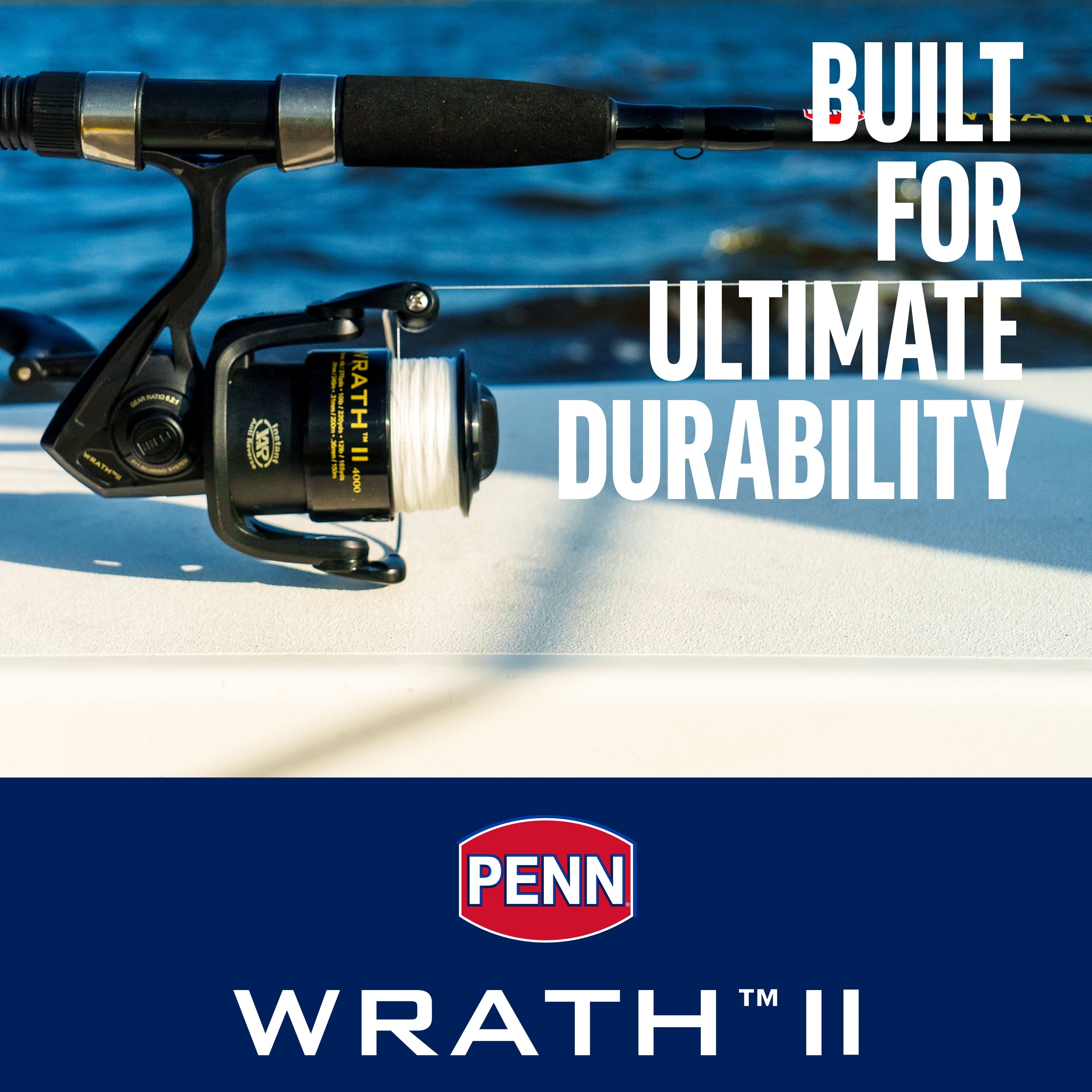 PENN Wrath II Spinning Fishing Combo, 6'6" Medium Light Rod, 2500 Size Reel