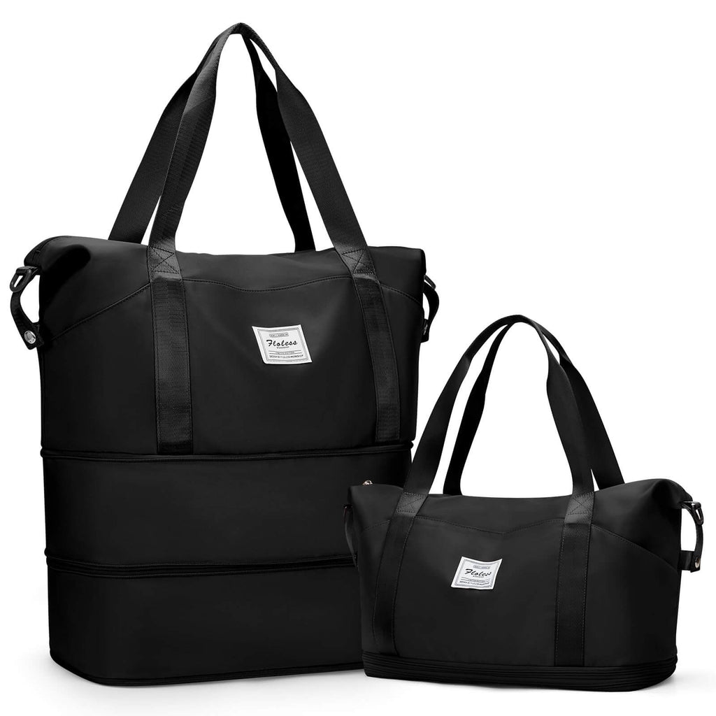 Waterproof Travel Duffle Bag – Expandable Black Weekender