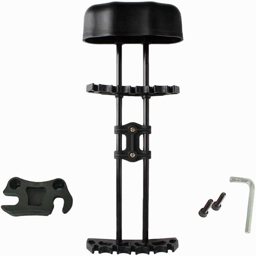 5 Arrow Bow Quiver for Archery Universal Hunting Quiver Quick Detach Quiver for Compound Bow and Recurve Bow Broadheads Lightweight Black