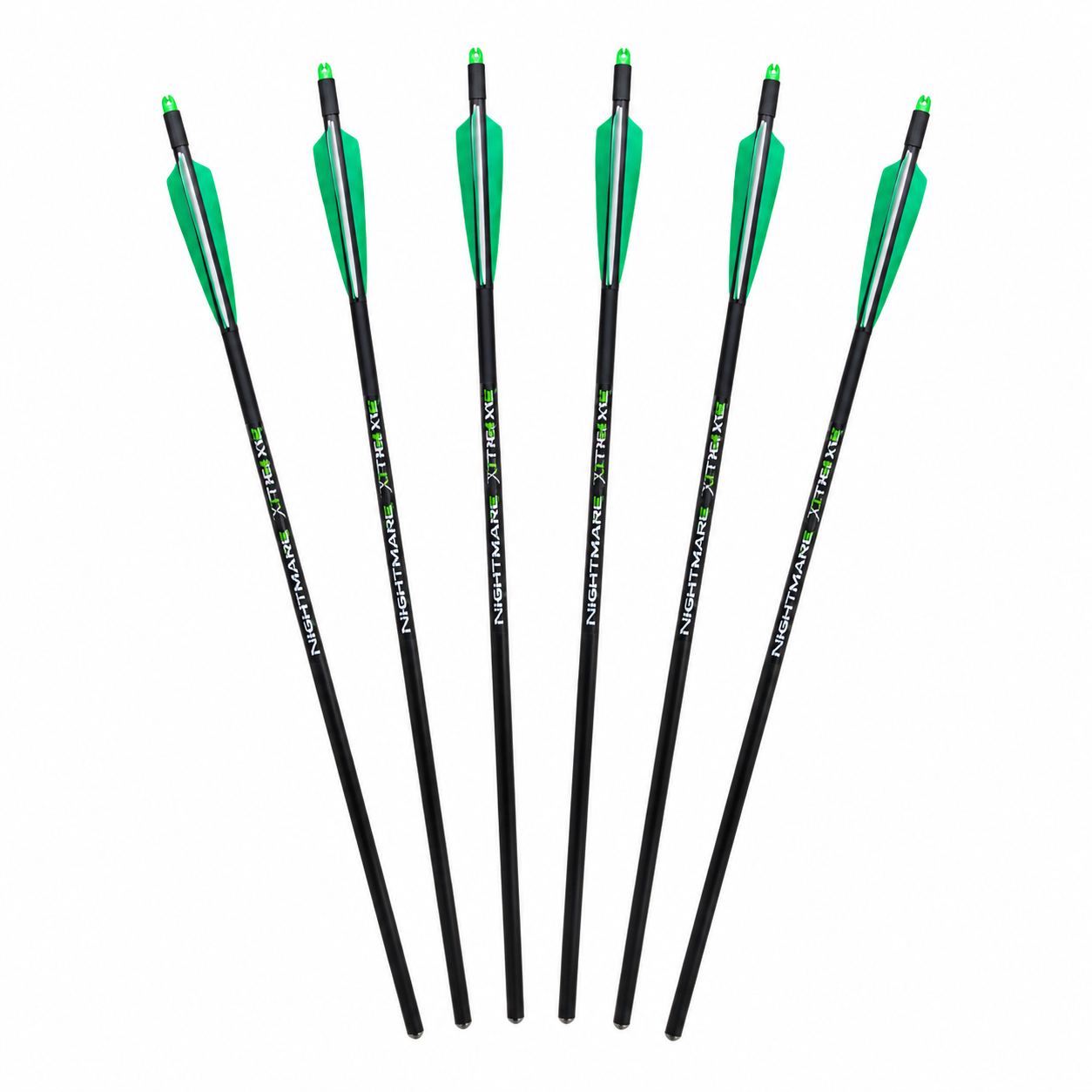 NIGHTMARE XTREME Crossbow Bolts Carbon Half Moon Nocks 12Pcs 20" - 3Sons Sports & Fitness