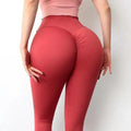 Women's High-Waist Yoga Pants — Purple Push-Up Leggings
