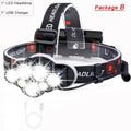 High Lumen Ultra Bright Powerful Rechargeable LED Headlamp  USB Head Lamp 7 LED Headlight Head Flashlight Waterproof Flashlight Head Torch For Outdoor Camping Cycling Running Fishing - 3Sons Sports & Fitness