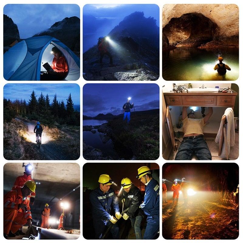 High Lumen Ultra Bright Powerful Rechargeable LED Headlamp  USB Head Lamp 7 LED Headlight Head Flashlight Waterproof Flashlight Head Torch For Outdoor Camping Cycling Running Fishing - 3Sons Sports & Fitness