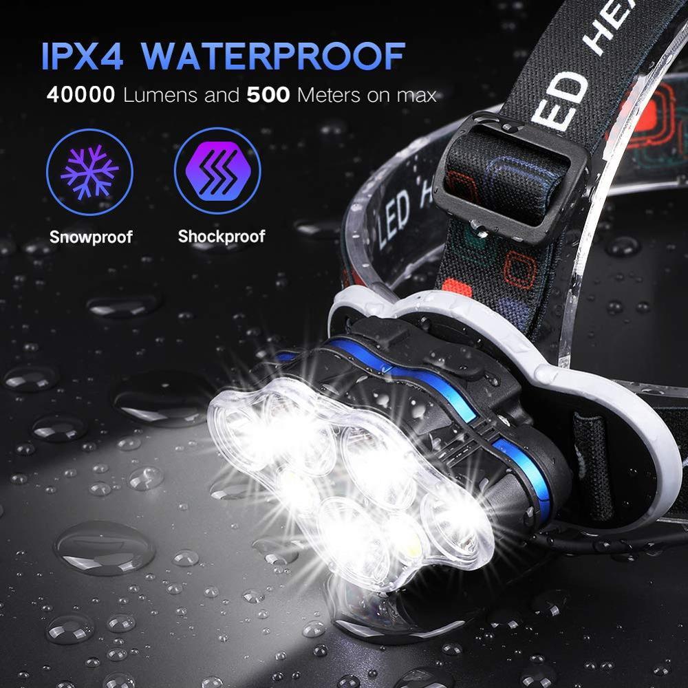 High Lumen Ultra Bright Powerful Rechargeable LED Headlamp  USB Head Lamp 7 LED Headlight Head Flashlight Waterproof Flashlight Head Torch For Outdoor Camping Cycling Running Fishing - 3Sons Sports & Fitness