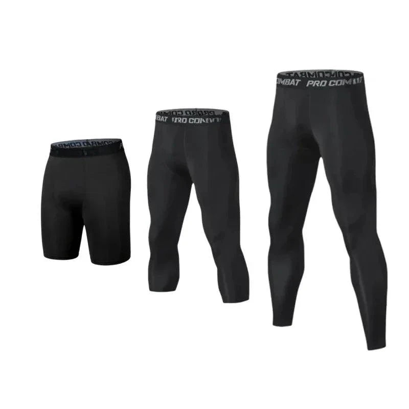 Men's Compression Leggings — Cool-Dry Running & Workout Tights
