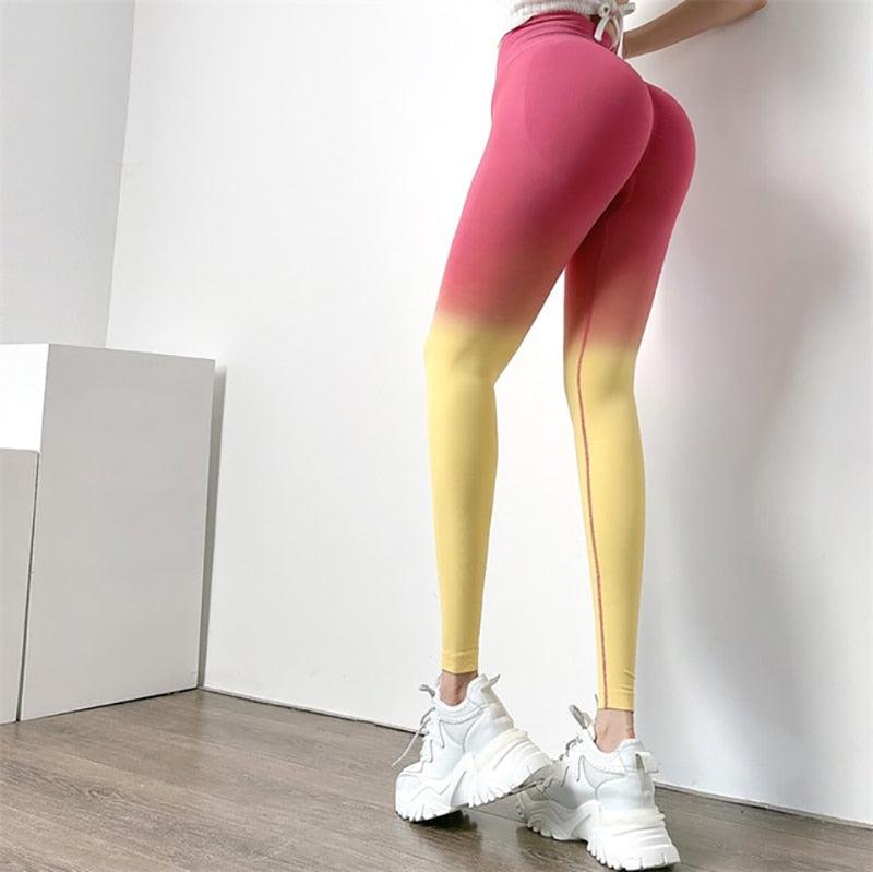 Women's High-Waist Skinny Leggings — Bright Colors Gym & Running