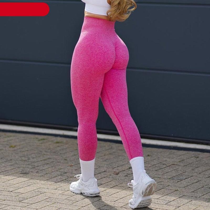 Women's Pink Seamless Lifting Leggings — High-Waist Activewear