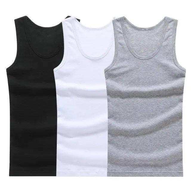 Men's Soft Cotton Sleeveless Muscle Tank Top — O-Neck Gym Vest
