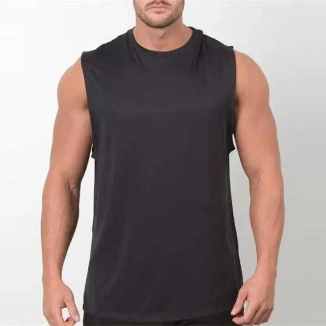 Men's Sleeveless Gym Singlet — Polyester Fitness Muscle Vest