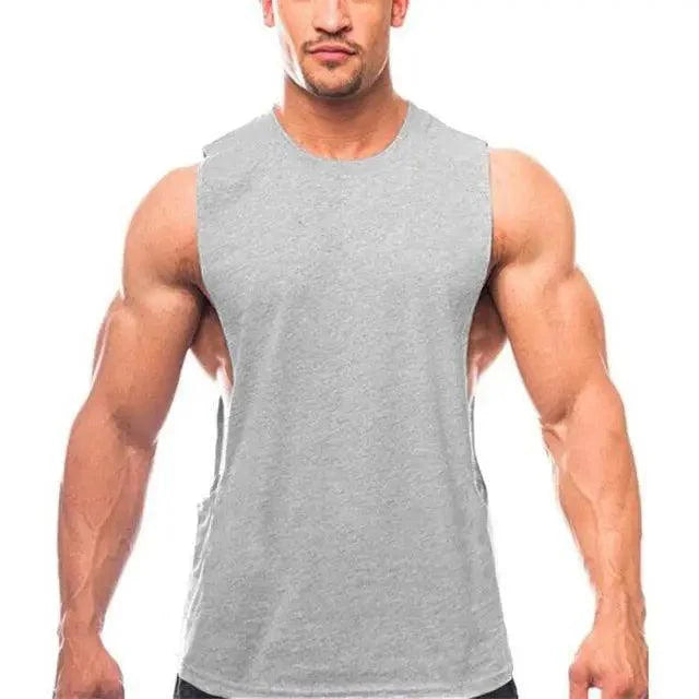 Men's Sleeveless Gym Singlet — Polyester Fitness Muscle Vest