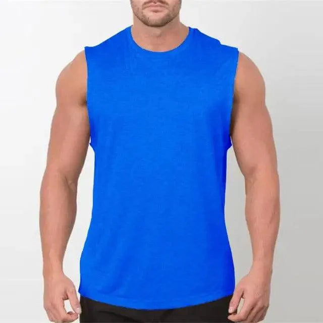 Men's Sleeveless Gym Singlet — Polyester Fitness Muscle Vest