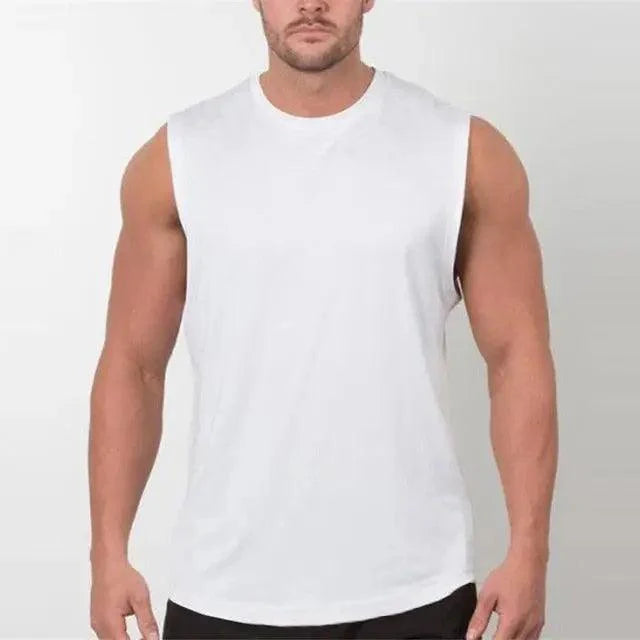 Men's Sleeveless Gym Singlet — Polyester Fitness Muscle Vest