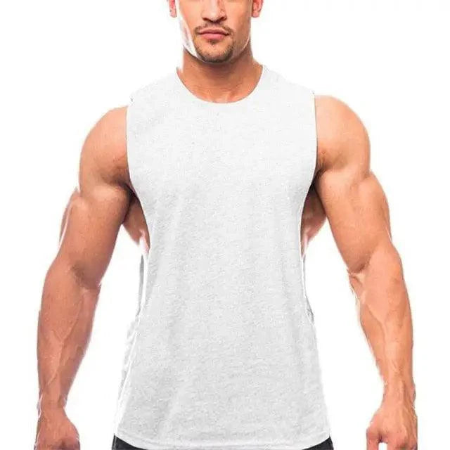 Men's Sleeveless Gym Singlet — Polyester Fitness Muscle Vest