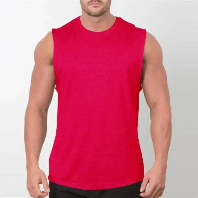 Men's Sleeveless Gym Singlet — Polyester Fitness Muscle Vest