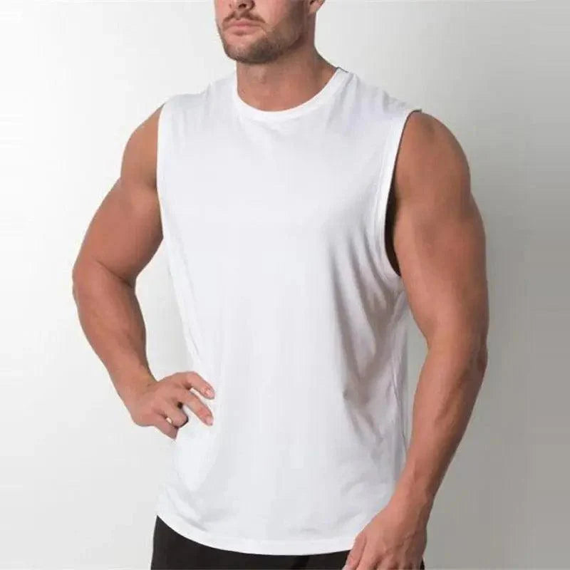 Men's Sleeveless Gym Singlet — Polyester Fitness Muscle Vest